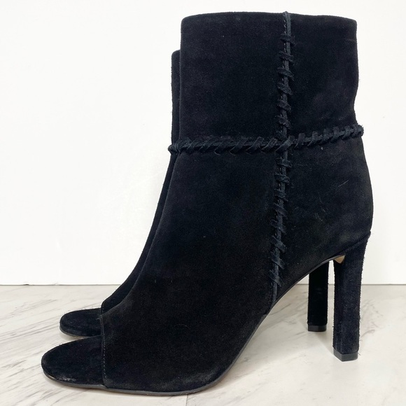 Vince Camuto Sashane Open Toe Black Suede Boot 5.5 - Picture 1 of 15